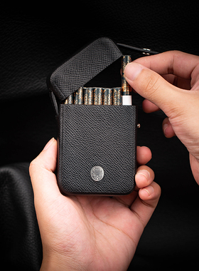 一皮oneleather烟盒男便携牛皮20支装高档香咽盒软中华保护壳套