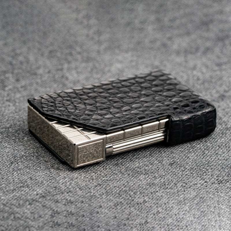 适用于都彭打火机皮套保护套鳄鱼纹皮高级定制one leather 一皮