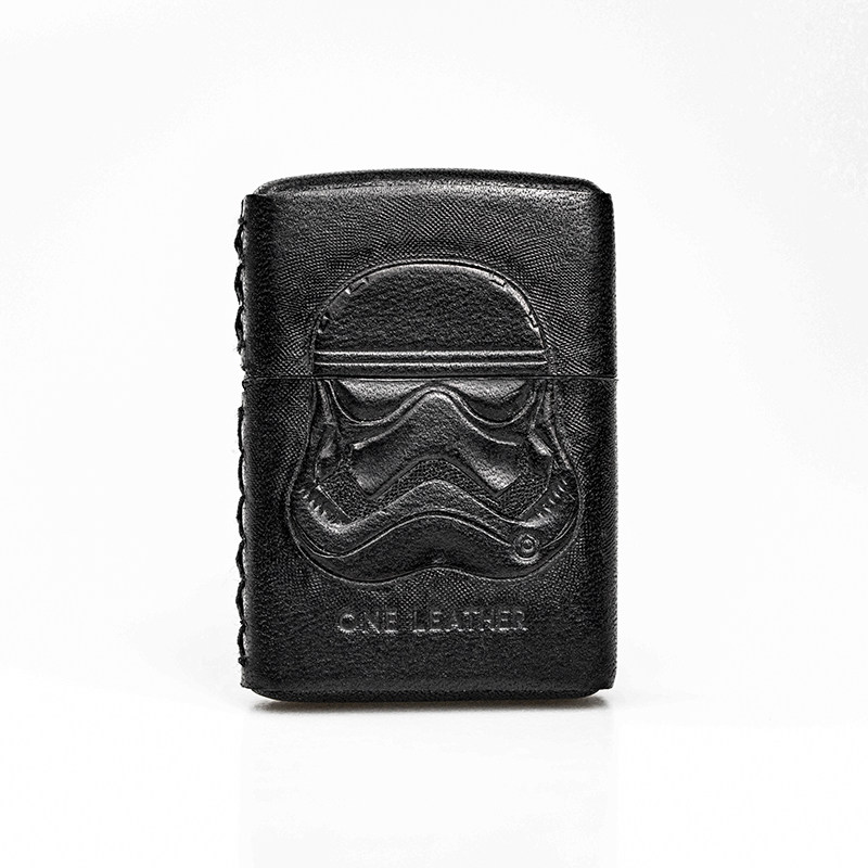 one leather 手工皮雕定制白兵老式煤油打火机之宝暴风兵礼盒包装