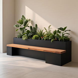 新疆西藏包邮户外花箱座椅组合阳台露台坐凳款庭院种植箱长方形不