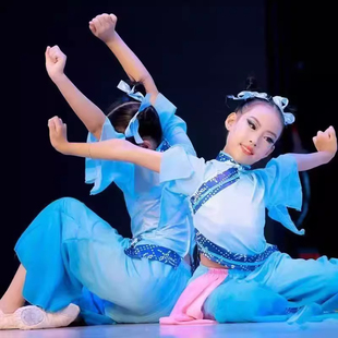 2026新款采茶舞蹈演出服儿童古典舞秧歌阿庆嫂村姑表演服装