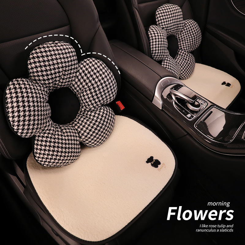 汽车坐垫冬季毛绒可爱保暖女神款