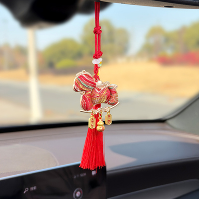 马年平安汽车挂件国风后视镜吊坠
