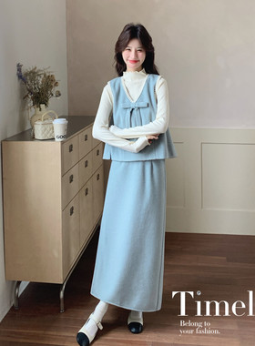 优雅美式风两件套女2026秋季休闲氛围感小个子穿搭套装中老年大码