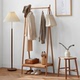 北美黑胡桃木衣帽架樱桃木落地简约挂衣架晾衣服一体卧室置物架