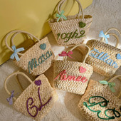 字母定制编织包伴娘伴手礼定制闺蜜名字礼物亲子包包手工编织包