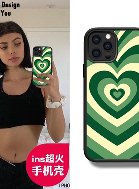 波霸年糕iPhone15新款14promax苹果13设计感手机壳ins风12xsxmax硅胶绿色爱心秀晶同款11适用678plus创意华为