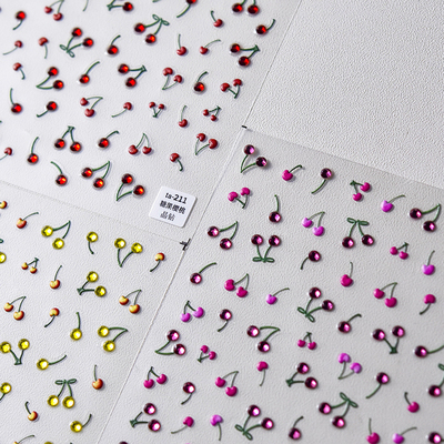 晶钻糖果樱桃美甲贴纸tomoni装饰