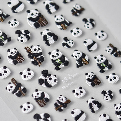 可爱国宝熊猫美甲贴纸tomoni装饰