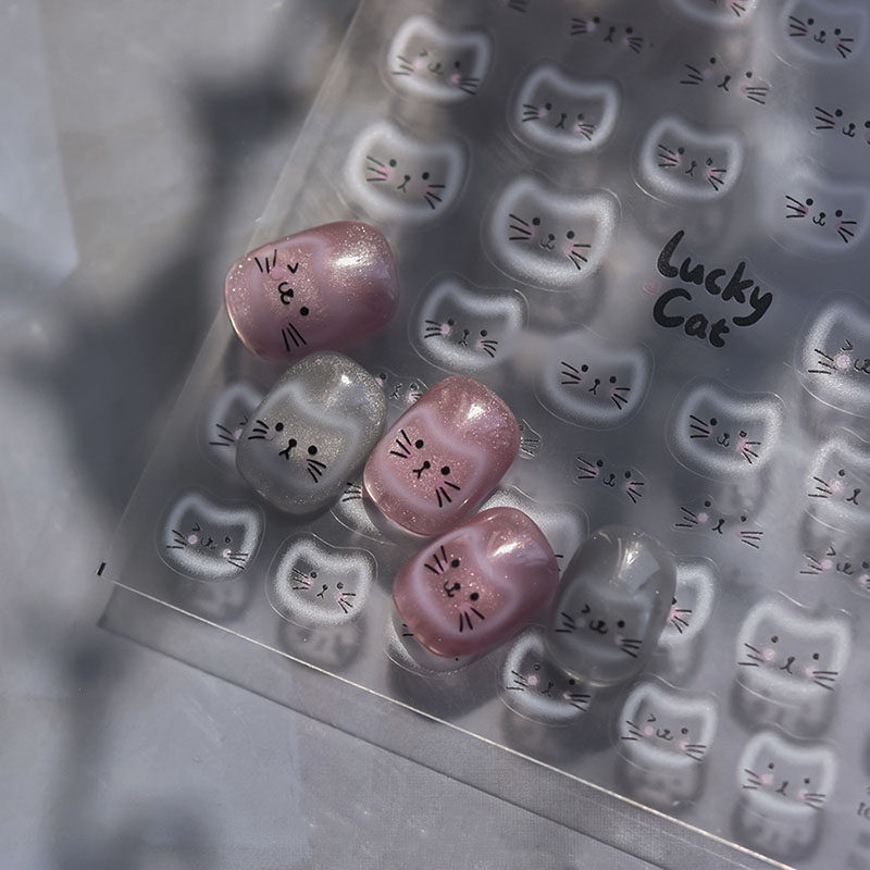 萌萌猫咪表情美甲贴纸tomoni装饰