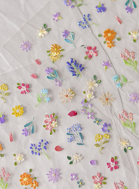 春天小野花美甲贴纸tomoni浮雕背胶5d贝克光指甲贴纸日系小装饰品