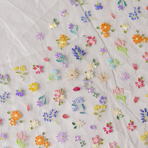 春天小野花美甲贴tomoni浮雕装饰