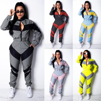 women suit windbreaker long-sleeved stitching two-color