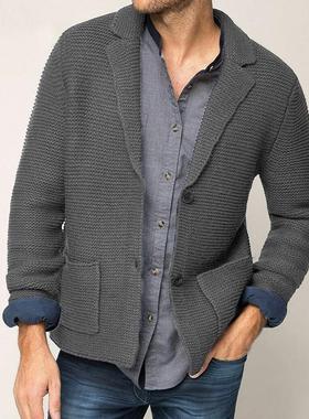 jackets winter men coat blazer lapel mens cardigan sweater