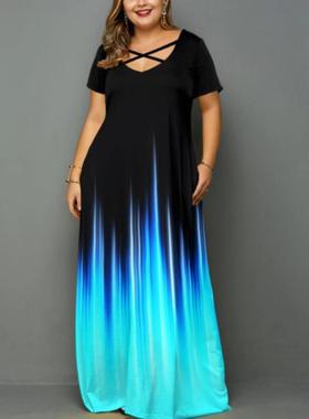 Skirt Maxi Dress Womens Size Plus Pocket Sleeve Short Neck