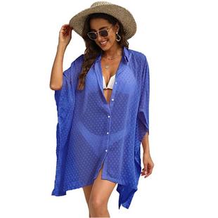 Womens Swimsuit Cover Up Button Chiffon Swimsuit Beach
