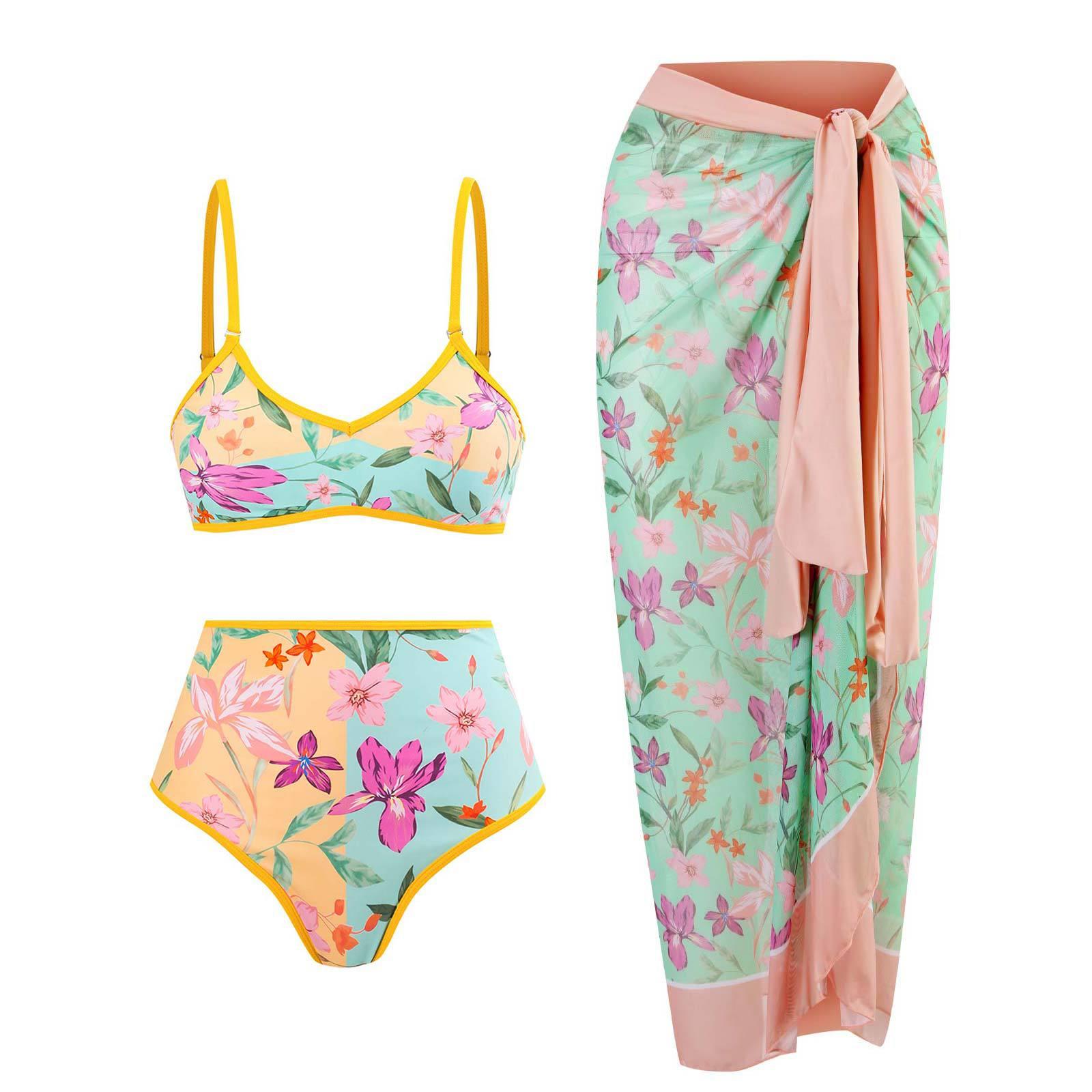 beachwear lace-up with swimsuit three-piece double-sided