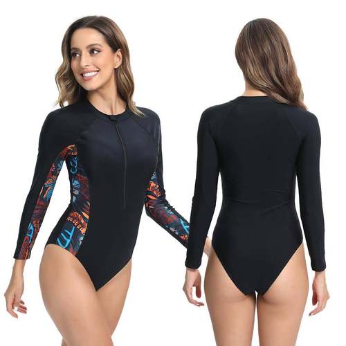 women for suit surfing and swimming one-piece zippered slim