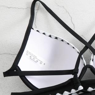 thong black contrast swimsuit women bikini mini sexy