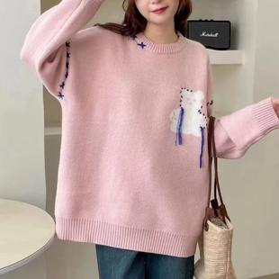fleece hoodie wide two leg stick bow pants piece grab cloth
