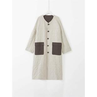 几里与麻 新款上新 双面穿撞色高密绗棉服女 2093051
