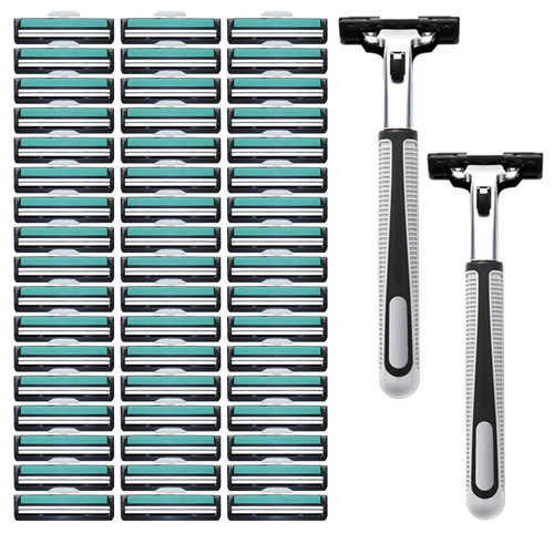 刮胡刀手动剃须刀刀片双层男剃须刀头剃胡刀手动刮毛2层刀架老式