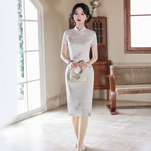 女士古典舞旗袍2025新款中式印花高端大气上档次年轻款少女小个子