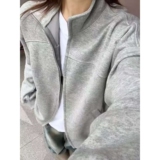 网图美式立领灰色开衫卫衣男宽松情侣款外套夹克yy82-特p50，男装夹克，星座1007（原301D）