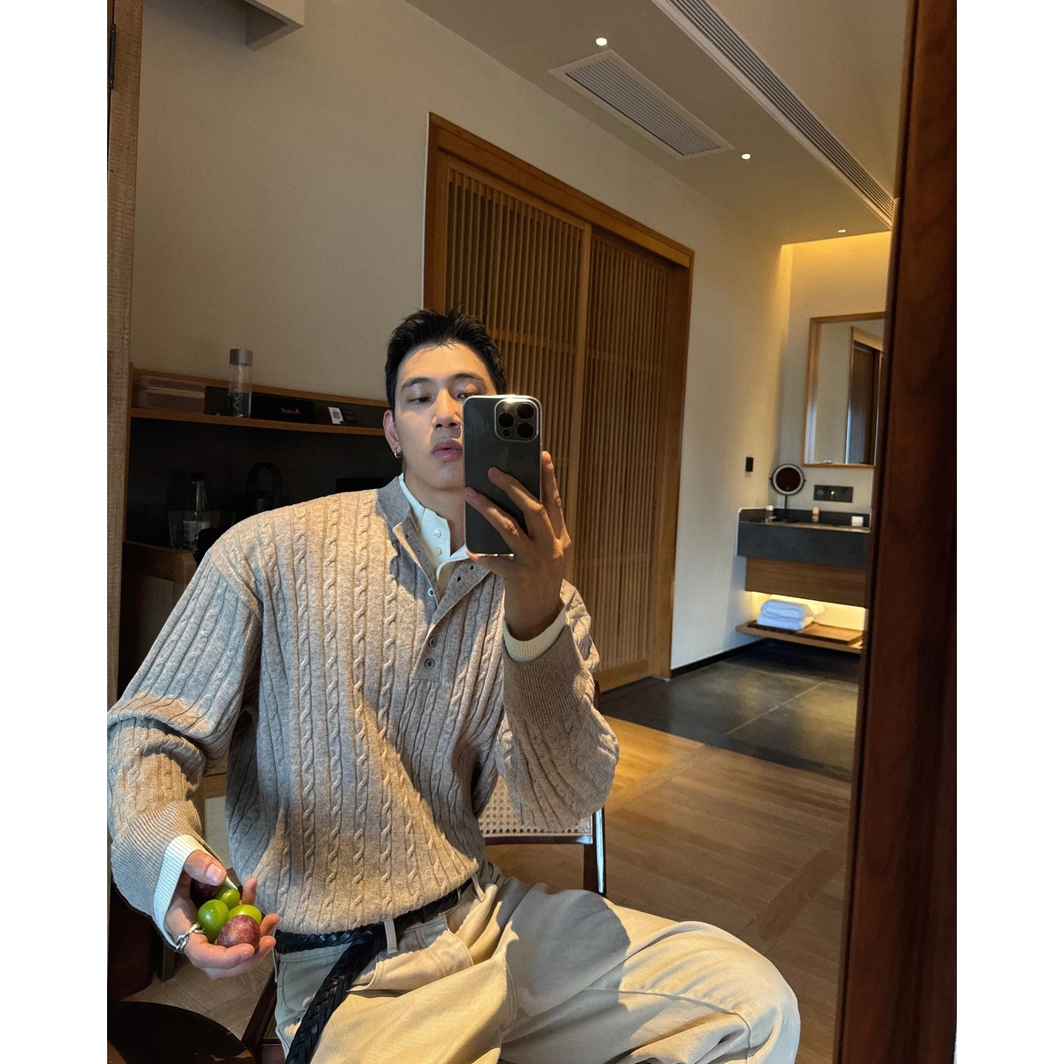 假两件针织衫麻花毛衣老钱风打底毛衣MY997-特P58，男装T恤，星座1007（原301D）