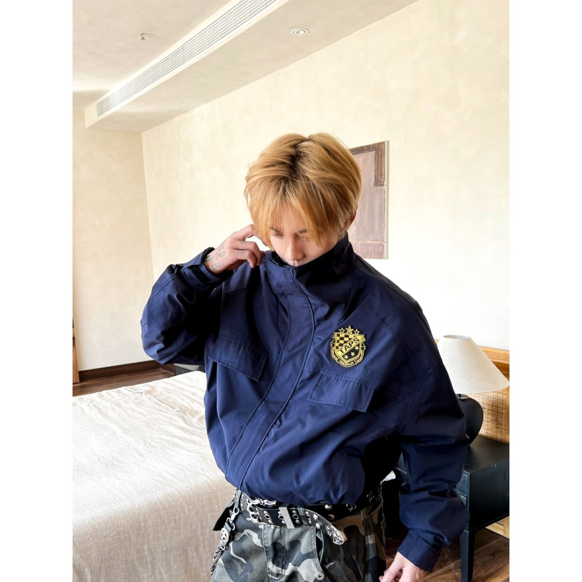 网图美式复古短款男女立领飞行员夹克外套BP1054-特P82,男装夹克,星座1007（原301D）