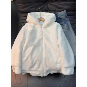 网图仿兔毛连帽棉服男冬季棉衣美式情侣棉袄外套JK818-特P90，男装棉衣，星座1007（原301D）