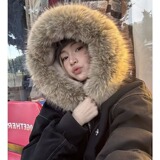 网图座山雕棉服外套男女冬季毛领连帽情侣加绒棉衣特P95-M829加绒，男装棉衣，星座1007（原301D）