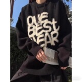 网图复古黑色字母圆领毛衣男女秋冬针织衫毛线衣Y13-特P50，男装针织衫/毛衣，星座1007（原301D）