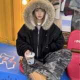 网图座山雕棉服外套男女冬季毛领连帽情侣加绒棉衣特P95-M829加绒，男装棉衣，星座1007（原301D）