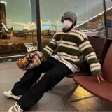 网图美式复古貂毛针织衫男女秋冬季宽松百搭圆领毛衣YM7386-特P50，男装针织衫/毛衣，星座1007（原301D）