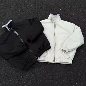 网图座山雕翻领毛领棉衣男女情侣宽松夹克棉服W8897-特P95图片