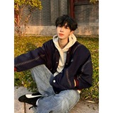 网图冬季宽松棒球棉服男女美式休闲厚外套503A-特P72，男装棉衣，星座1007（原301D）