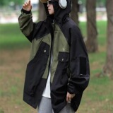 工装夹克户外防水防风连帽冲锋衣宽松设计感夹克W1214-P70，男装夹克，星座1007（原301D）