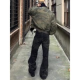 网图假两件迷彩连帽外套飞行服常规Q963-特89夹棉款Q9633特-105，女装短外套，星座1007（原301D）