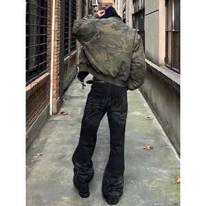 网图假两件迷彩连帽外套飞行服常规Q963-特89 夹棉款Q9633特-105图片