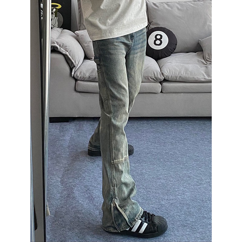 伐木牛仔裤男女款侧拉链裤子美式微喇工装裤R7268-特P50，男装牛仔裤，星座1007（原301D）