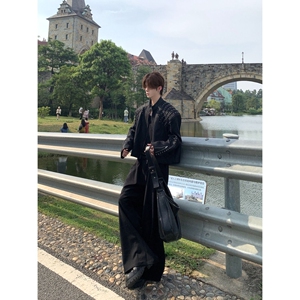 美式复古重工柳钉夹克男女cleanfit休闲情侣短款外套BP1048-特P95图片