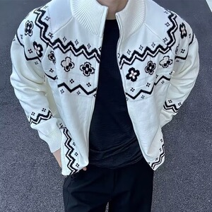 网图毛衣男拉链美式立领针织开衫YM190-特P62图片