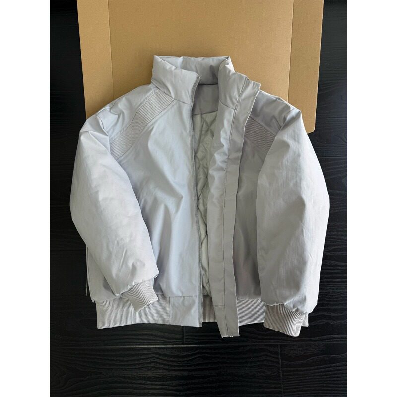乌梅紫色bomber斜切棉服男冬季加厚夹棉棉衣棒球服MY6049-特P72图片