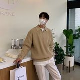 网图轻熟风男装半拉链polo领日系复古翻领针织毛衣男A355-特P48，男装针织衫/毛衣，星座1007（原301D）