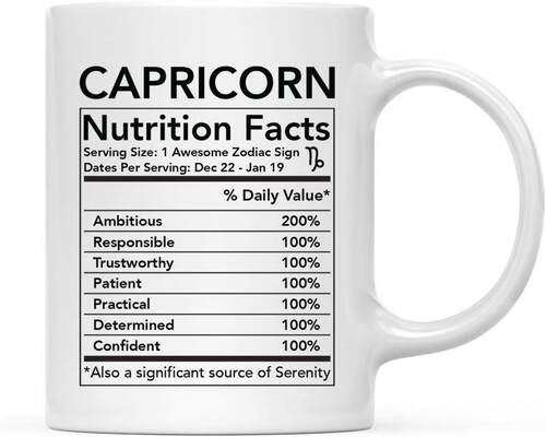 ins网红摩羯座礼物Capricorn Nutritional Facts牛奶茶水马克杯