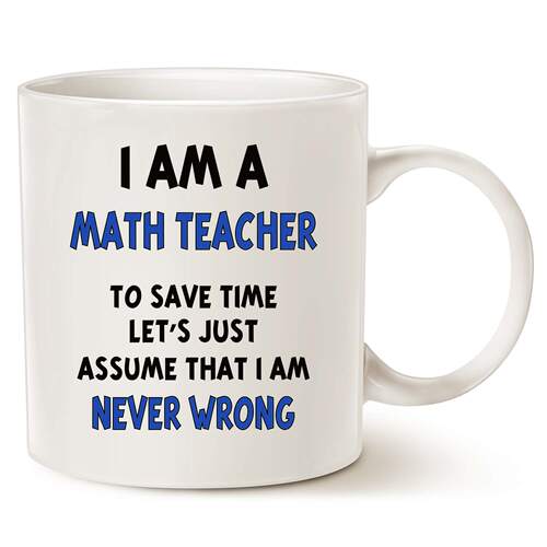 ins 网红Math Teacher 数学老 教师文字印花马克美式咖啡杯