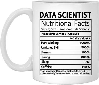 ins网红Data Scientist Nutritional Facts牛奶茶水马克陶瓷杯