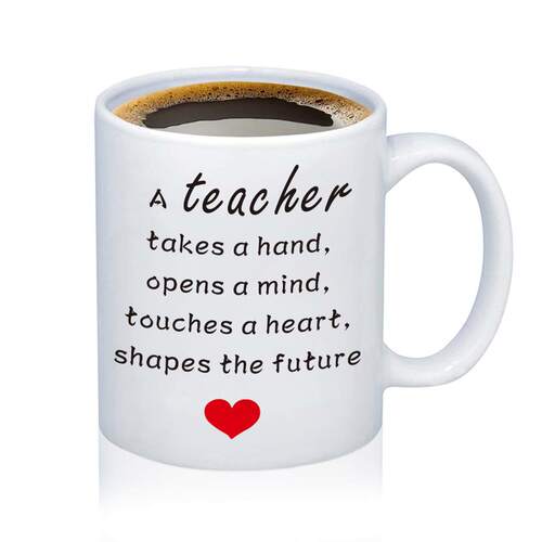 A Teacher Heart ins网红趣味老教师陶瓷咖啡牛奶马克茶水杯礼物