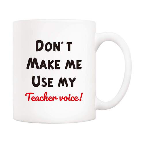 新款抖音ins网红趣味teacher voice老教师陶瓷咖啡牛奶马克茶水杯